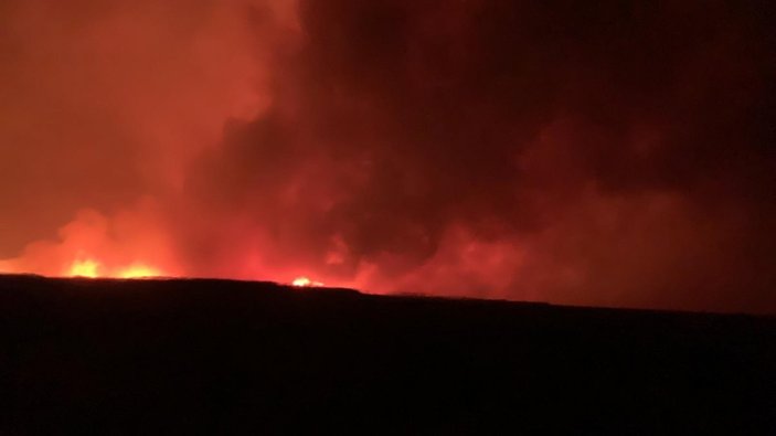 Afyonkarahisar'daki Eber Gölü'nde yangın çıktı