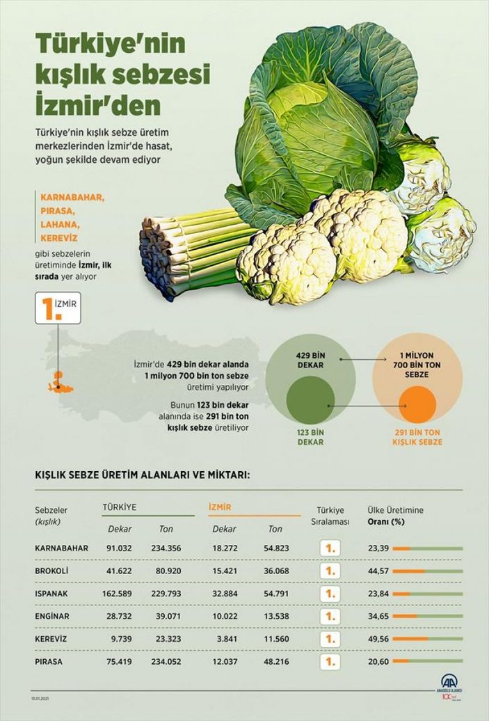 aa Türkiye'nin kışlık sebzeleri İzmir'den