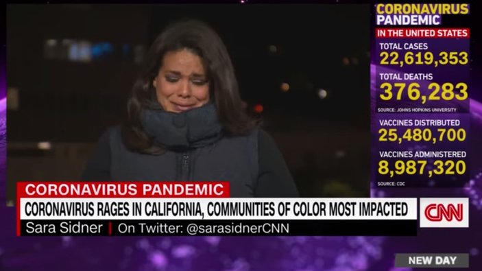 CNN muhabiri, koronavirüs haberi sırasında ağladı