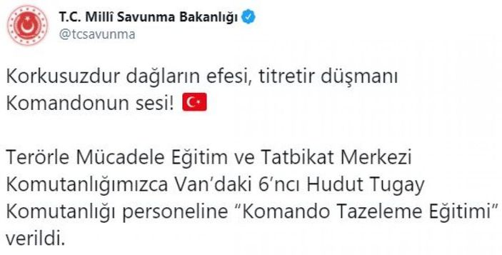 MSB'den, Komando Tazeleme Eğitimi paylaşımı