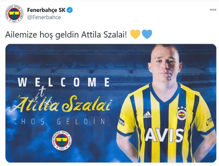 Fenerbahçe, Szalai ile 4,5 yıllık sözleşme imzaladı