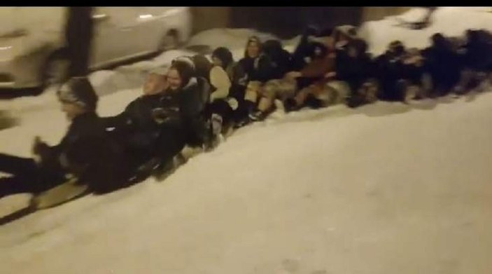 Bursalıların kar eğlencesi
