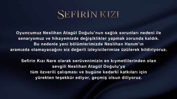 Sefirin Kızı dizisi Nare neden yok, ayrıldı mı? Neslihan Atagül'e ne oldu, hasta mı?