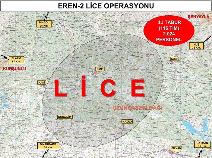 İçişleri Bakanlığı: Eren-2 Lice Operasyonu başladı