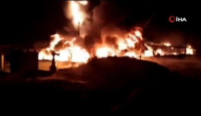 Suriye’de ham petrol taşımacılığı yapan şirkette yangın