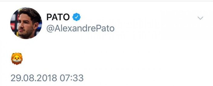 Alexandre Pato'nun aslan emojili paylaşımı heyecanlandırdı