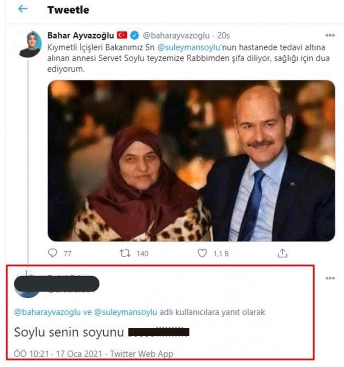 Süleyman Soylu'ya hakaret soruşturması şüphelisi 'Cumhurbaşkanı'na Hakaret'ten tutuklandı