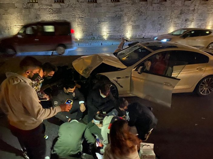 İstanbul'da makas atma kazası kamerada