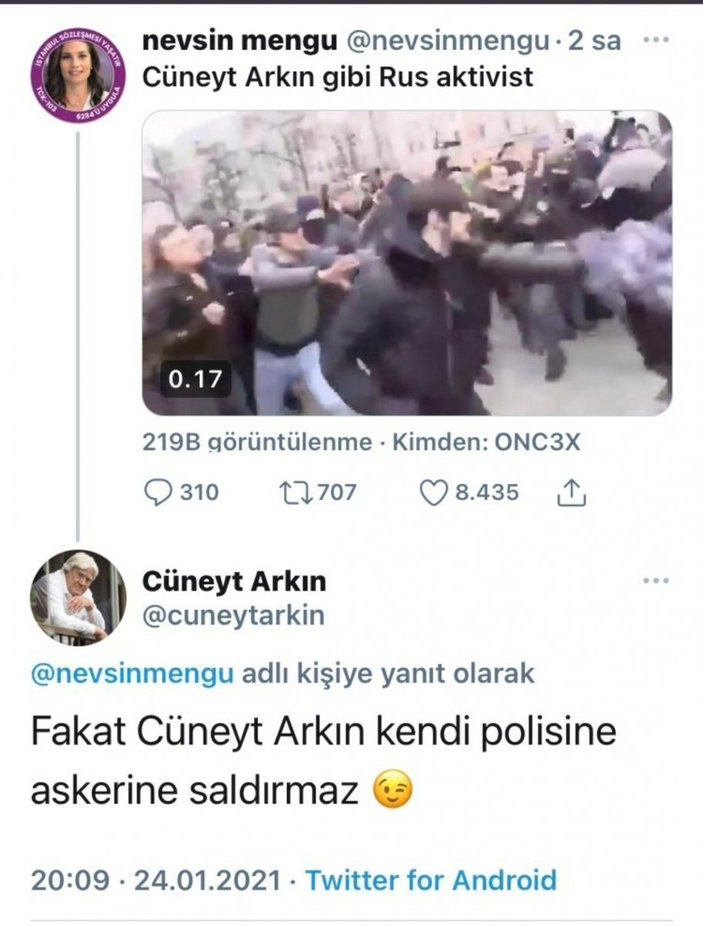 Nevşin Mengü, Cüneyt Arkın'ın tepkisine cevap verdi