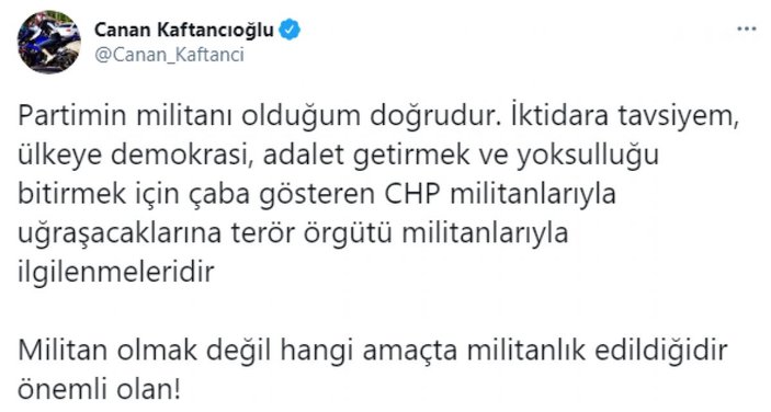 Canan Kaftancıoğlu: Partimin militanı olduğum doğrudur