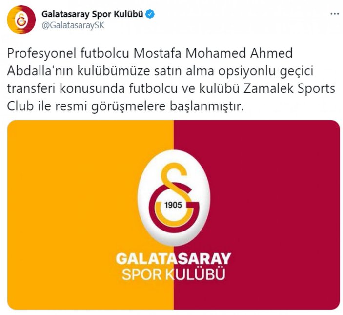 Galatasaray, Mostafa Mohamed'i 1,5 yıllığına kiraladı