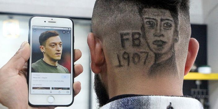 Mesut Özil'in portresini saçına kazıttı