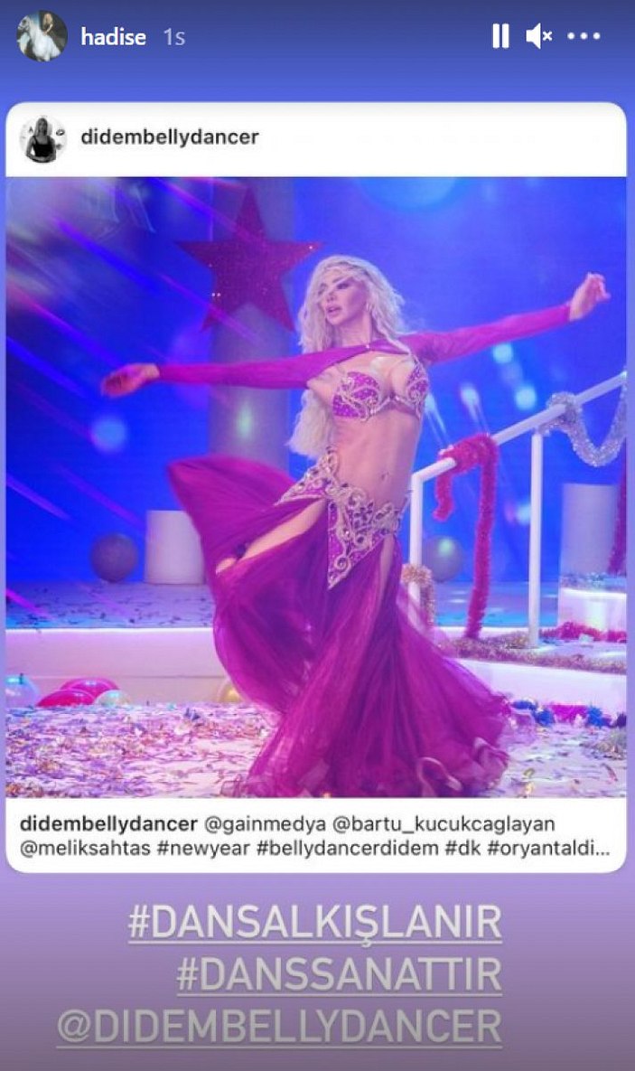 Hadise'den Bülent Serttaş'a gönderme: Dans alkışlanır