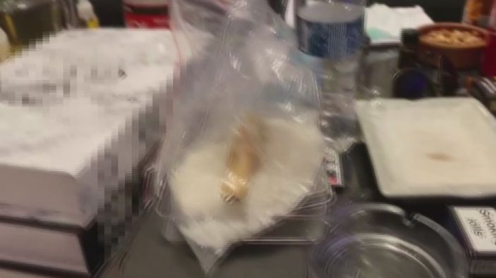 Kartal'da kiralık villaya uyuşturucu baskını kamerada