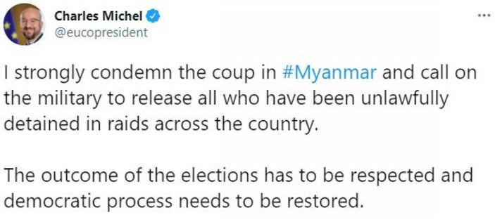 AB: Myanmar'da gözaltına alınanlar serbest bırakılmalı