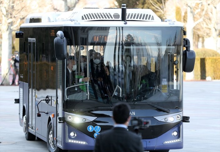Cumhurbaşkanı Erdoğan, sürücüsüz otobüsün tanıtımına katıldı
