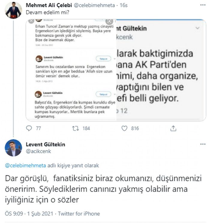 Mehmet Ali Çelebi ile Levent Gültekin arasında 'kumpasçı' tartışması