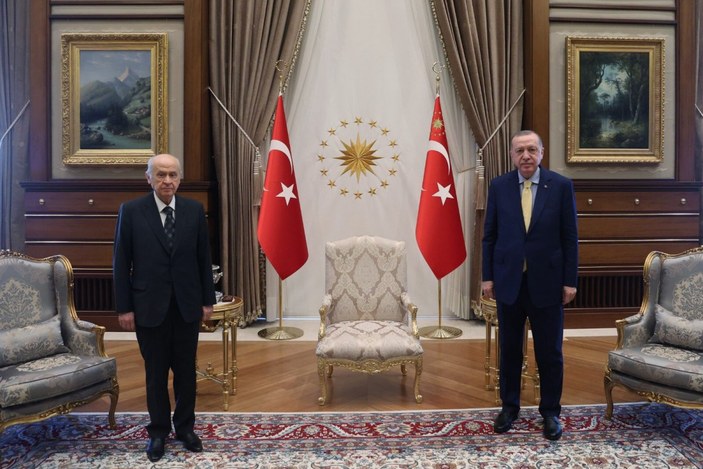 Beştepe'de Cumhurbaşkanı Erdoğan-Bahçeli görüşmesi