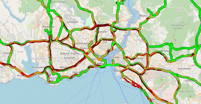 İstanbul'da kısıtlama öncesi trafik yoğunluğu