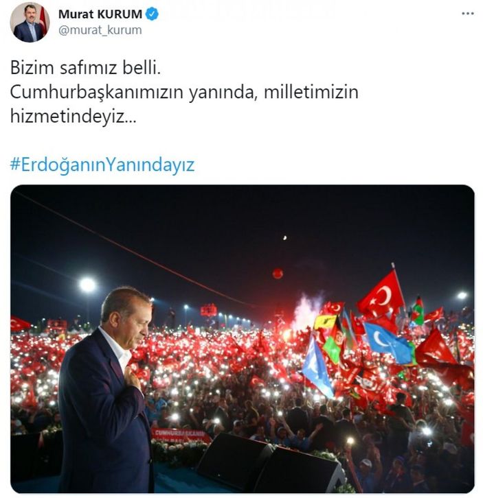 Cumhurbaşkanı Erdoğan'a destek tweet'leri 2 milyonu aştı