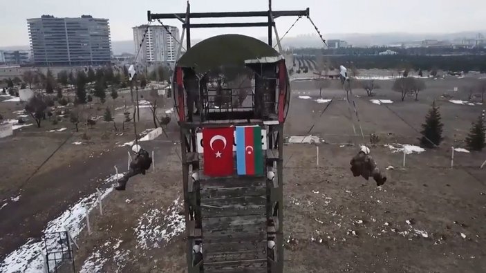 Türk ve Azerbaycan askerlerine, Statik Atlayış Eğitimi verildi