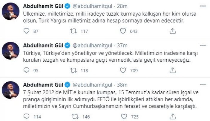 Abdulhamit Gül: Türk yargısı, milletimiz adına hesap sormaya devam edecek