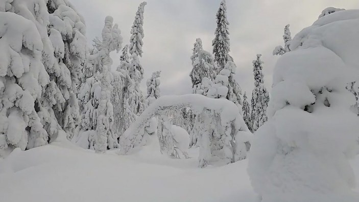 İsveç'ten tabloluk kar manzaraları