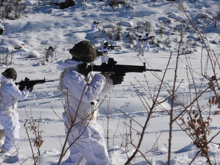 Mehmetçik, Çukurca'nın karlı zirvelerinde