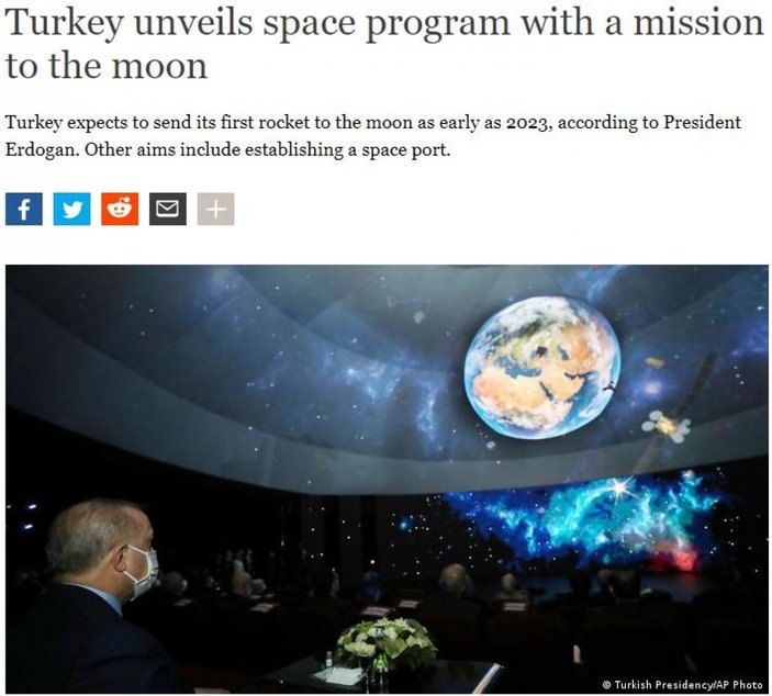 Türkiye'nin Milli Uzay Programı dünya basınında
