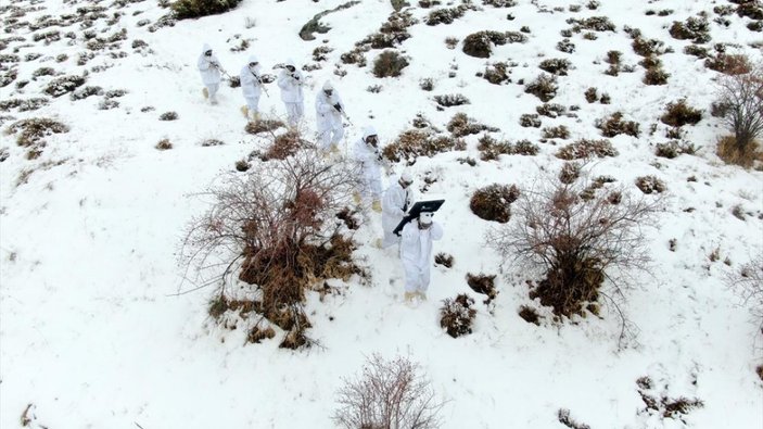 PÖH'ler Doğu Karadeniz'in karla kaplı dağlarını teröristlerden temizliyor