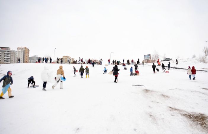 d Kayserili vatandaşların kar keyfi