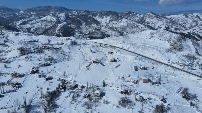 Karla kaplı Küre Dağları'nda görsel şölen