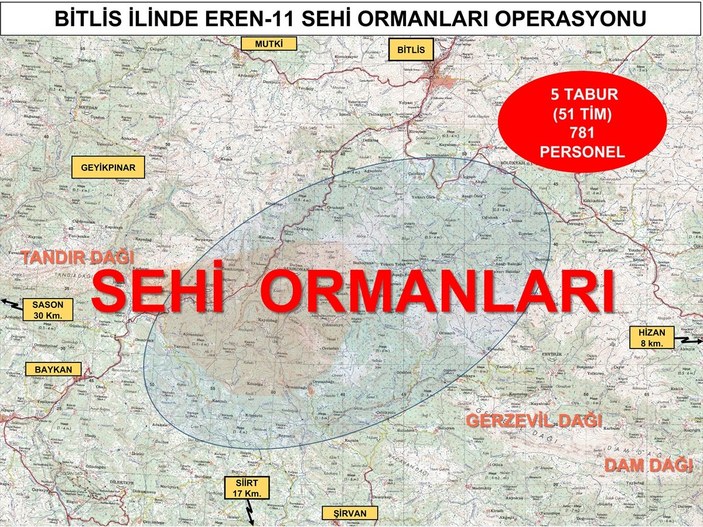 Bitlis ve Siirt'te Eren-11 Sehi Ormanları Operasyonu başlatıldı