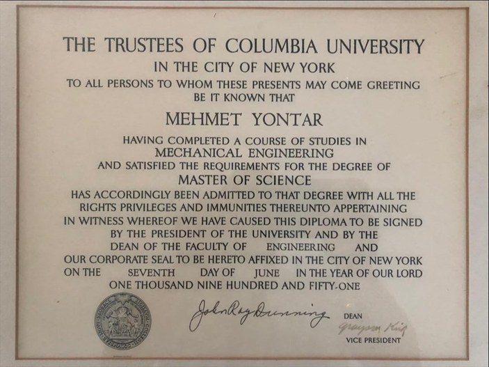 ABD'de ödüllü Türk mühendis Mehmet Yontar, 97 yaşında vefat etti
