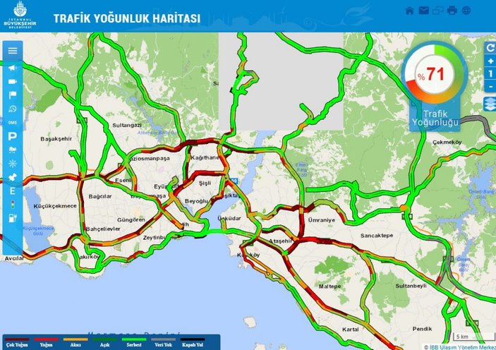İstanbul'da yoğun trafik