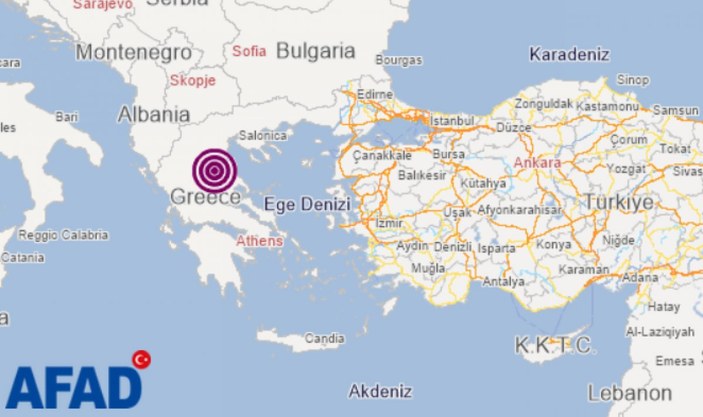 Yunanistan'da 5.0 büyüklüğünde deprem