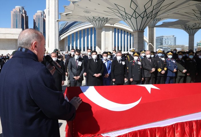 Cumhurbaşkanı Erdoğan, şehitlere veda töreninde konuştu