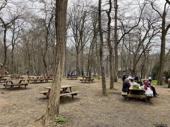 Belgrad Ormanı’nda piknik yoğunluğu havadan görüntülendi