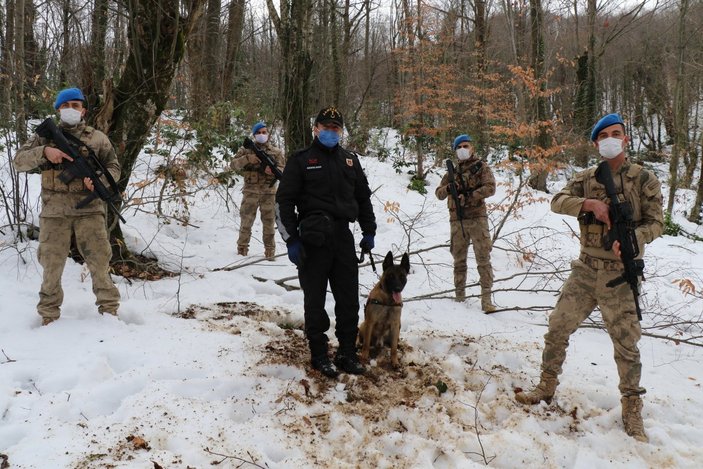 Zonguldak Jandarması'nın 'süper burun' köpekleri