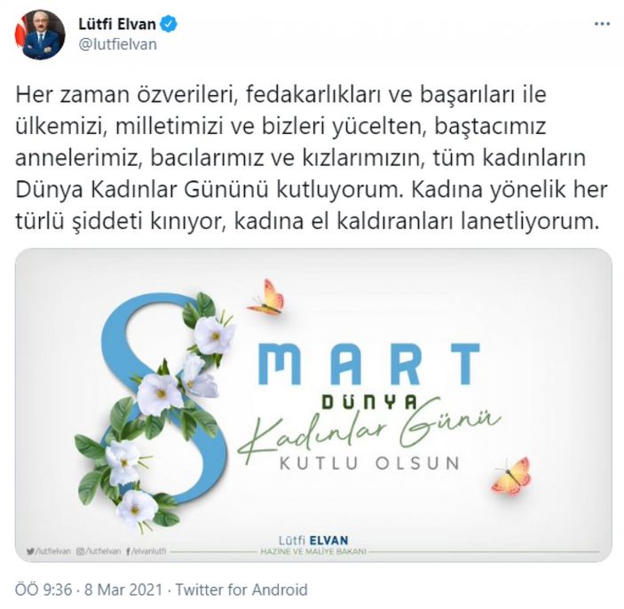 Türkiye'deki devlet adamlarından Kadınlar Günü mesajları