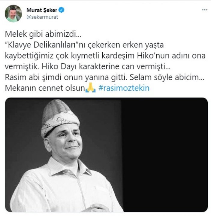 Rasim Öztekin'in vefatı ünlü isimleri yasa boğdu