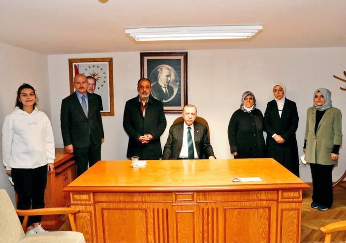 Cumhurbaşkanı Erdoğan, Gara şehidi Semih Özbey'in ailesiyle görüştü