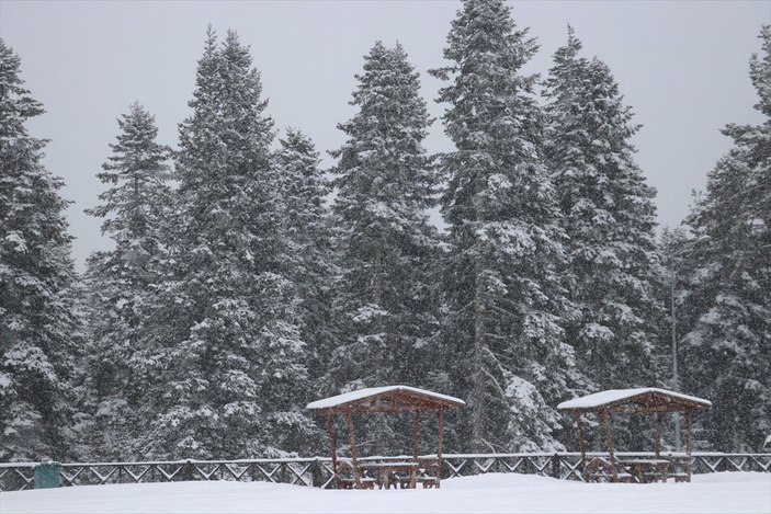 Ilgaz Dağı'nda kar yağışı etkisini gösterdi