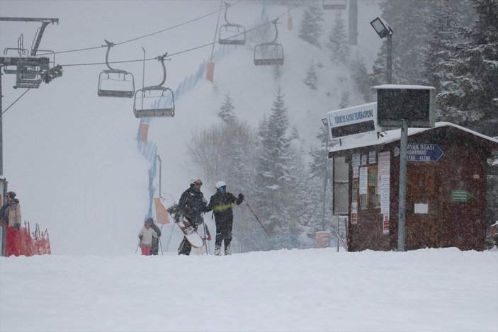 Ilgaz Dağı'nda kar yağışı etkisini gösterdi