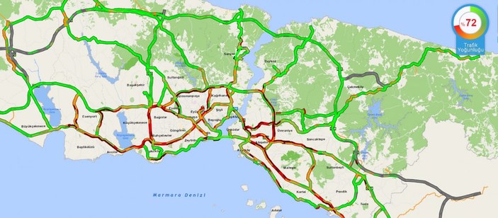 İstanbul'da trafik yoğunluğu yüzde 80'e dayandı