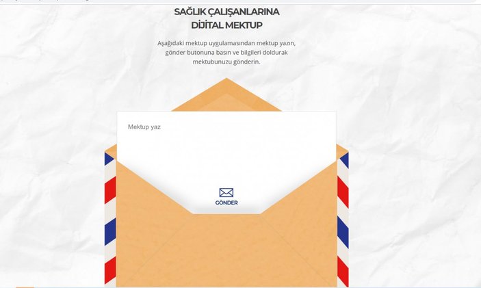 Sağlık çalışanlarına Dijital Mektup nasıl gönderilir? Lütfen Platformu dijital mektup gönderme..