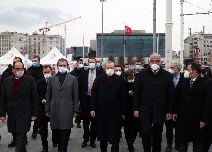 Cumhurbaşkanı Erdoğan, AKM ve Taksim'de yapımı süren camiyi inceledi