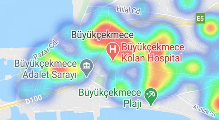 İstanbul'da ilçelere göre vaka yoğunluğu