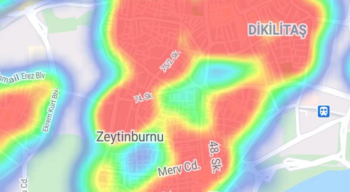 İstanbul'da ilçelere göre vaka yoğunluğu