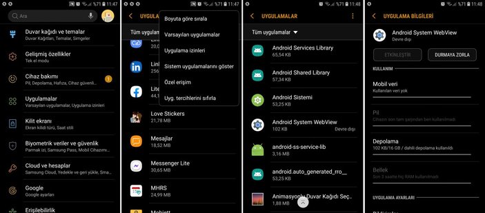 android sistem vewview